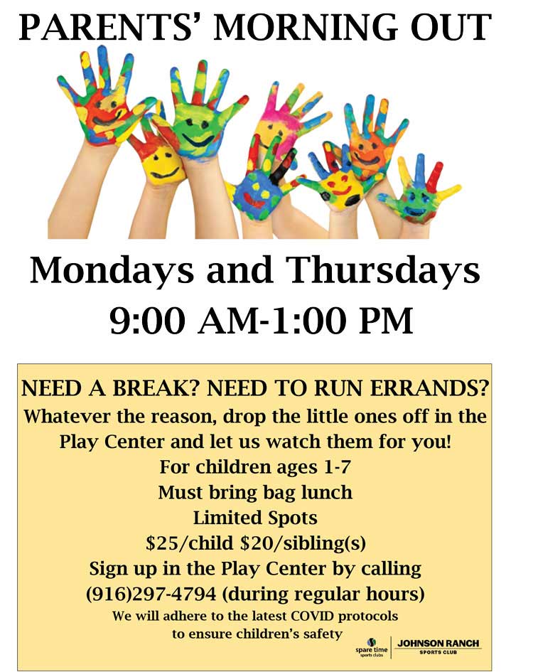Parents morning out classes, Sacramento, CA
