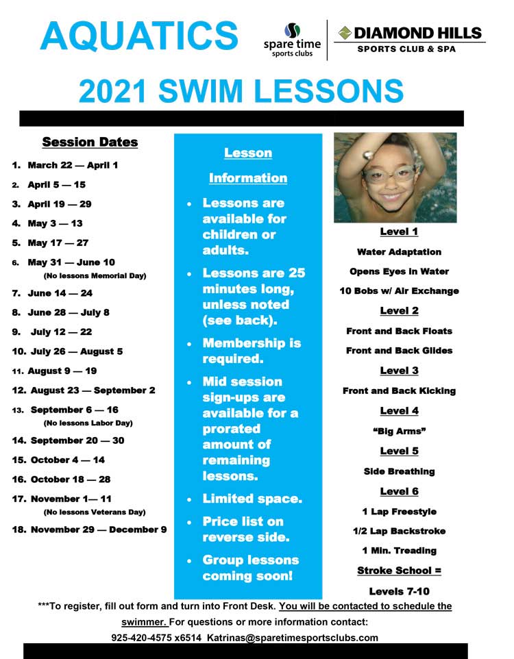 2021 Aquatics Swim Lessons