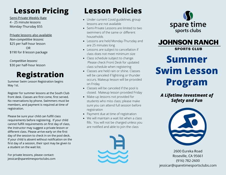 Summer Swim Lesson Promotional Banner