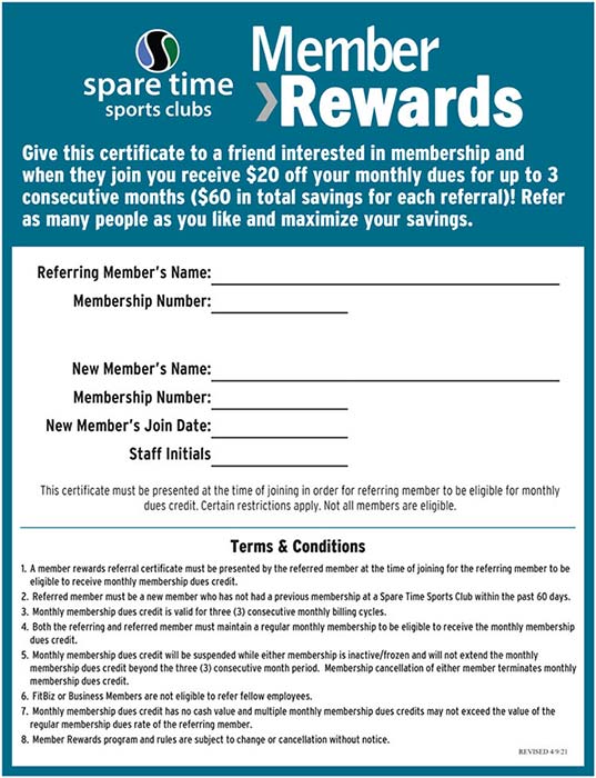 Member Rewards form