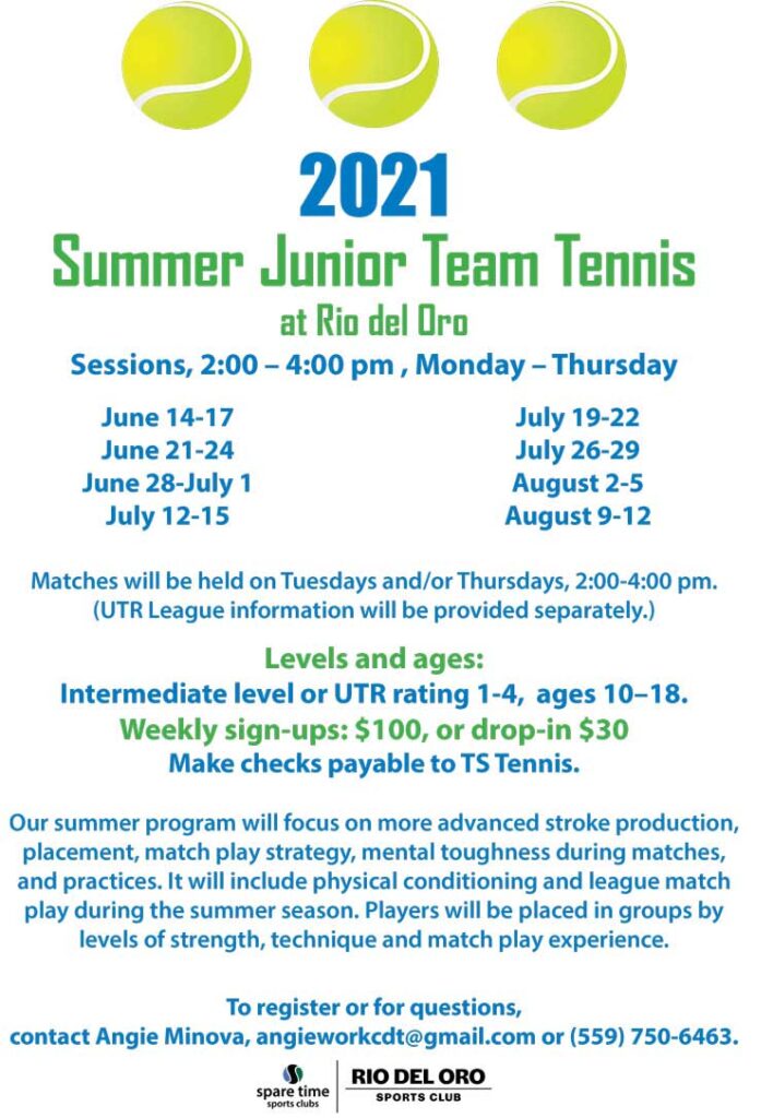 Summer Junior Team Tennis Promotional Banner