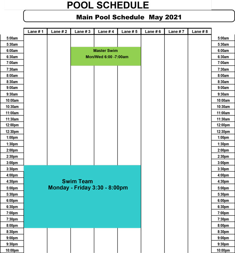 Pool Schedule Chart