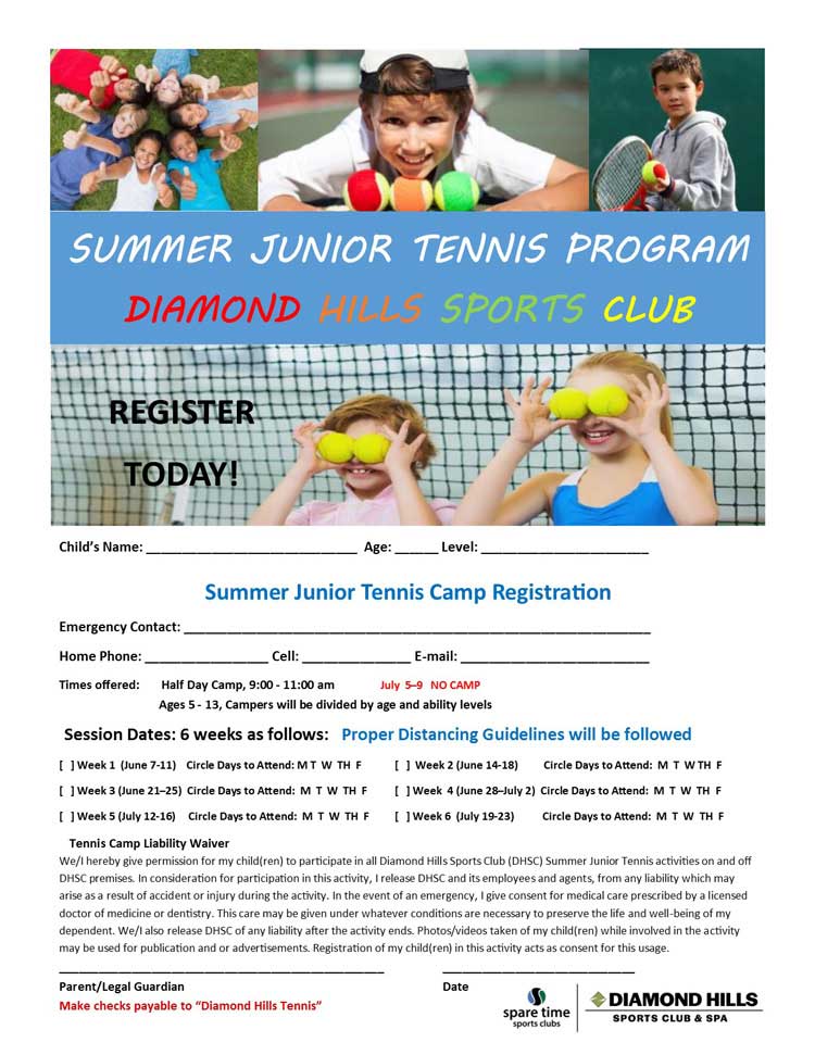 Summer Junior Tennis Program Promotional Banners