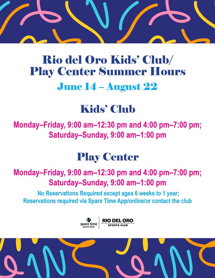 Kids' Club / Play Center Summer Hours Promotional Banner