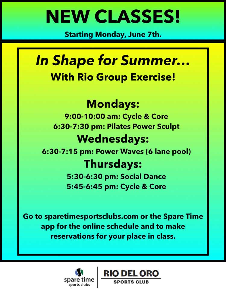 In Shape for Summer with RIO Group Exercise Promotional Banner