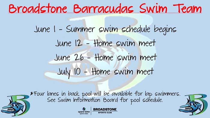 Swimming schedule