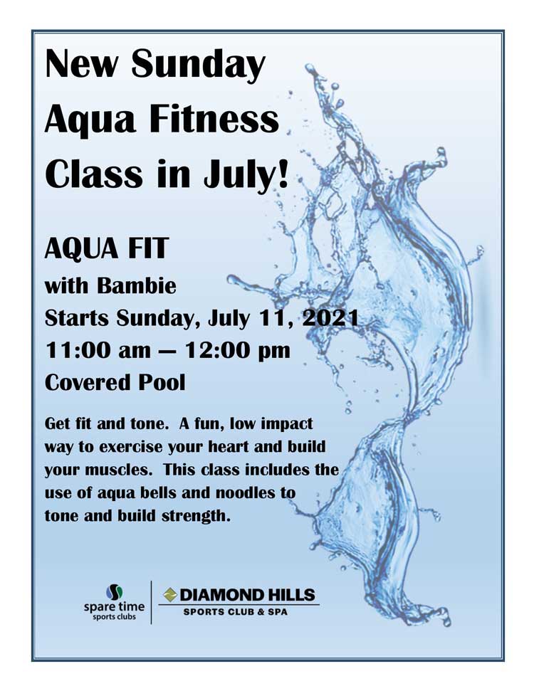 New Aqua Fitness Class in July promotional banner
