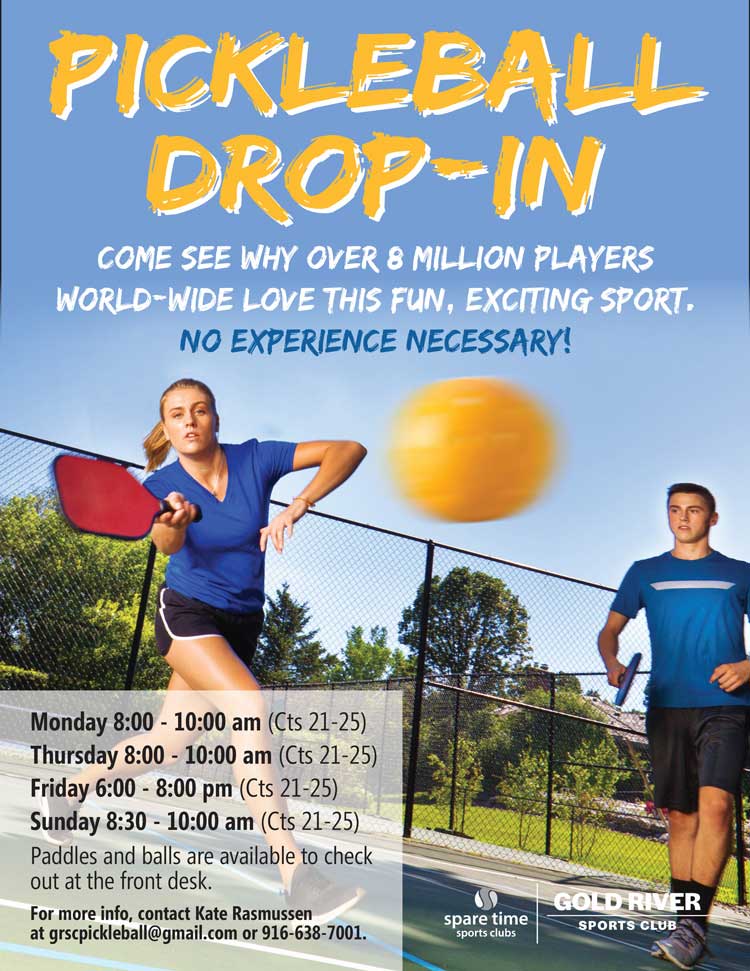 Man and women playing pickle ball drop-in