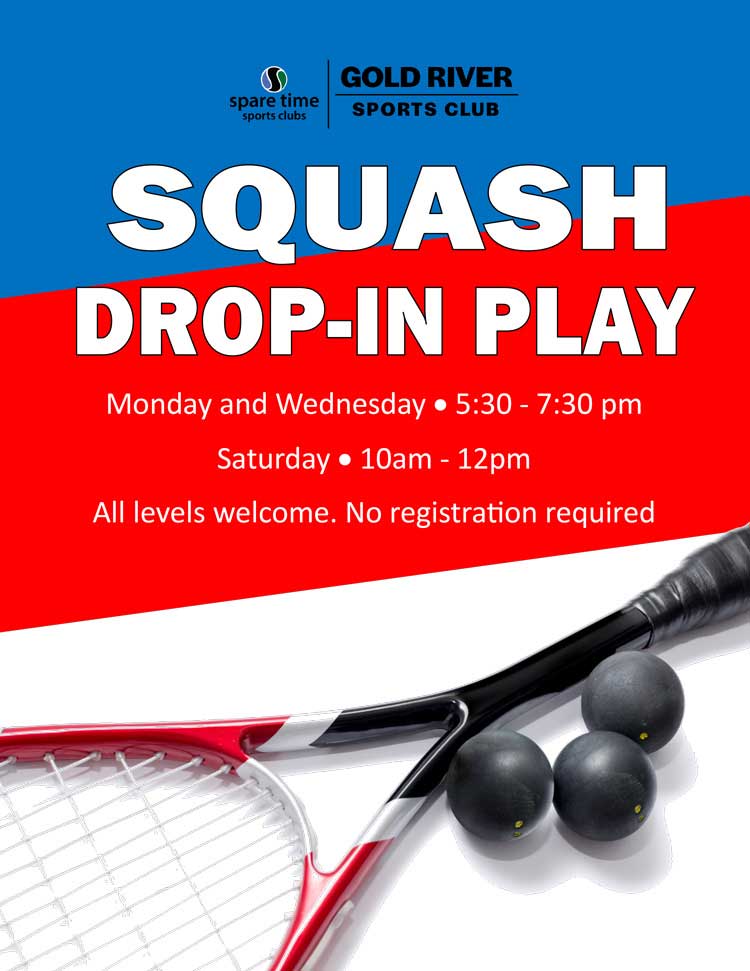 Squash Drop-in play promotional Banner