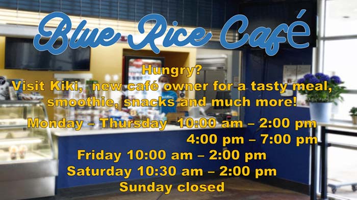 Blue Rice Cafe flyer