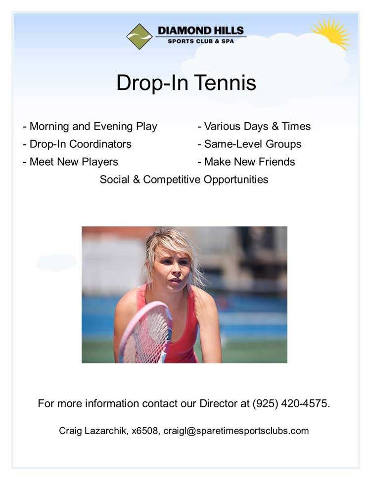 Female tennis player, Tennis Drop-Ins promotional banner