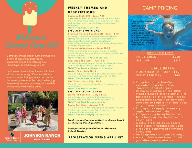 Johnson Ranch Summer Camp 2021 promotional Banner