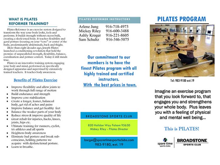 pilates training brochure
