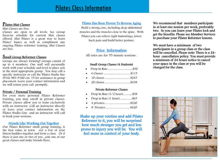 pilates training brochure