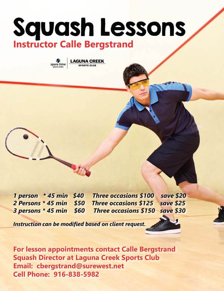 Squash lessons flyer