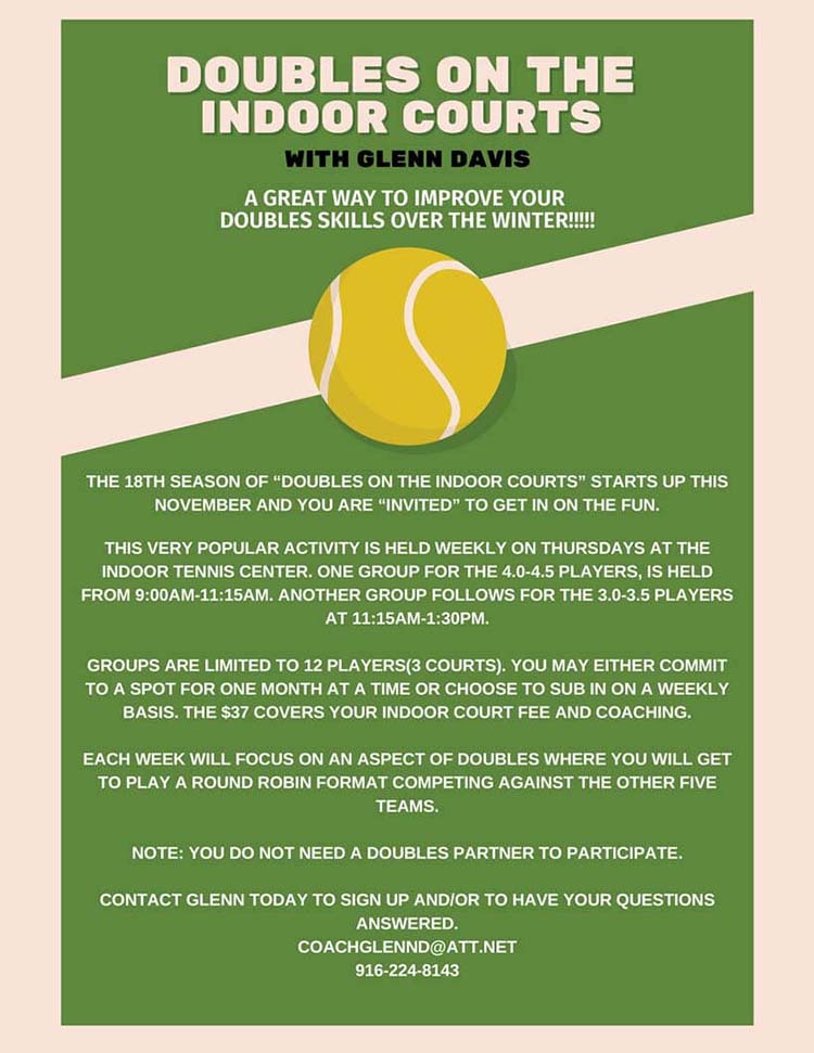 doubles on indoor courts flyer