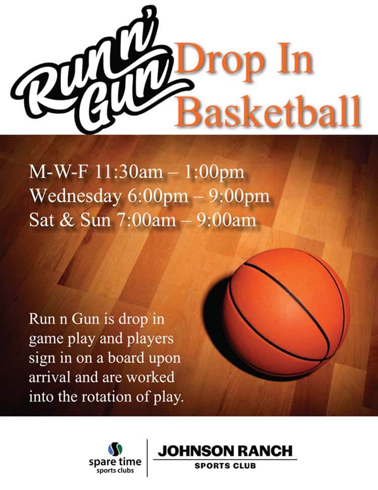 run n' gun drop in basketball flyer