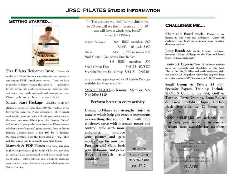 pilates brochure