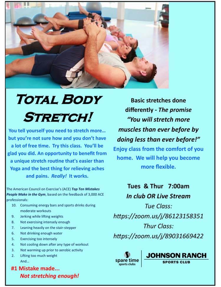 Total body stretch class flyer