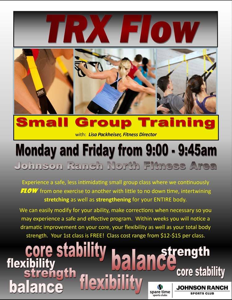 TRX Flow small group training flyer