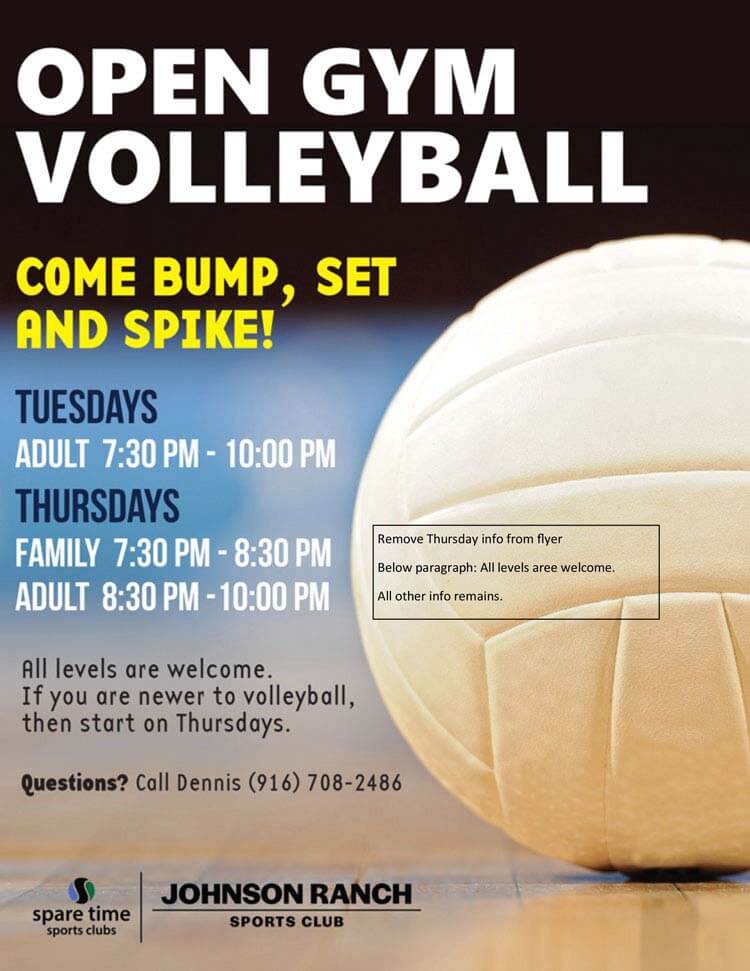 Open gym volleyball flyer