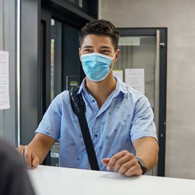 masked employee