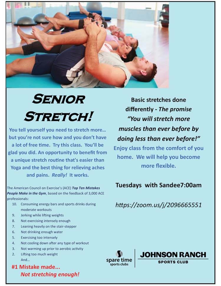 Senior stretch class flyer