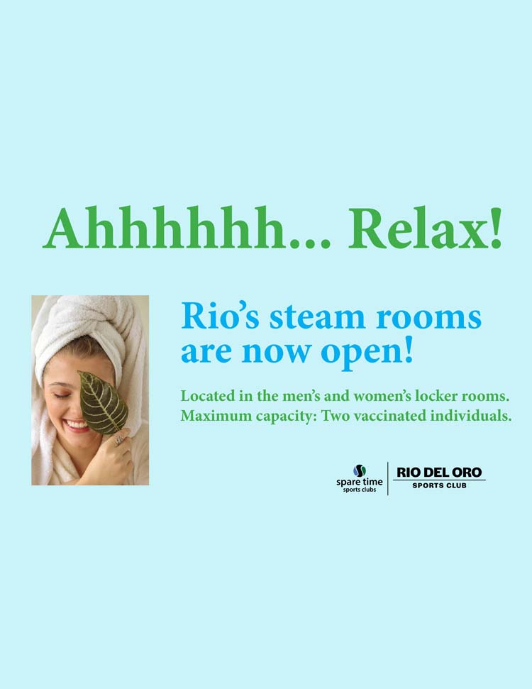 rio's steam rooms are open