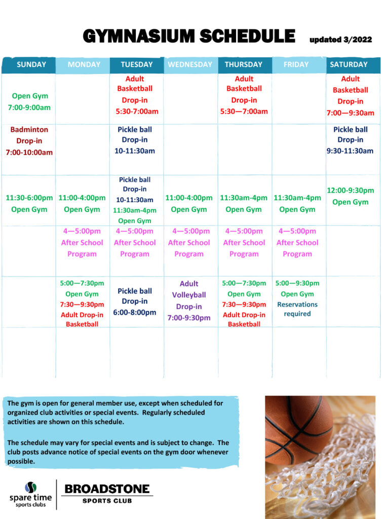 Gym Schedule