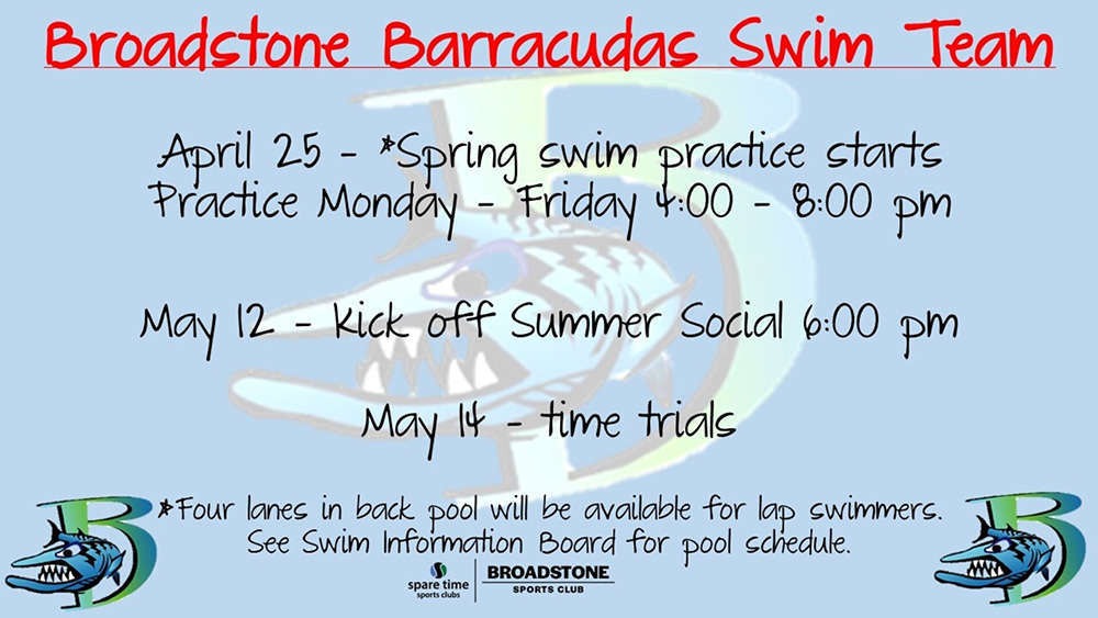 Broadstone Barracudas Schedule
