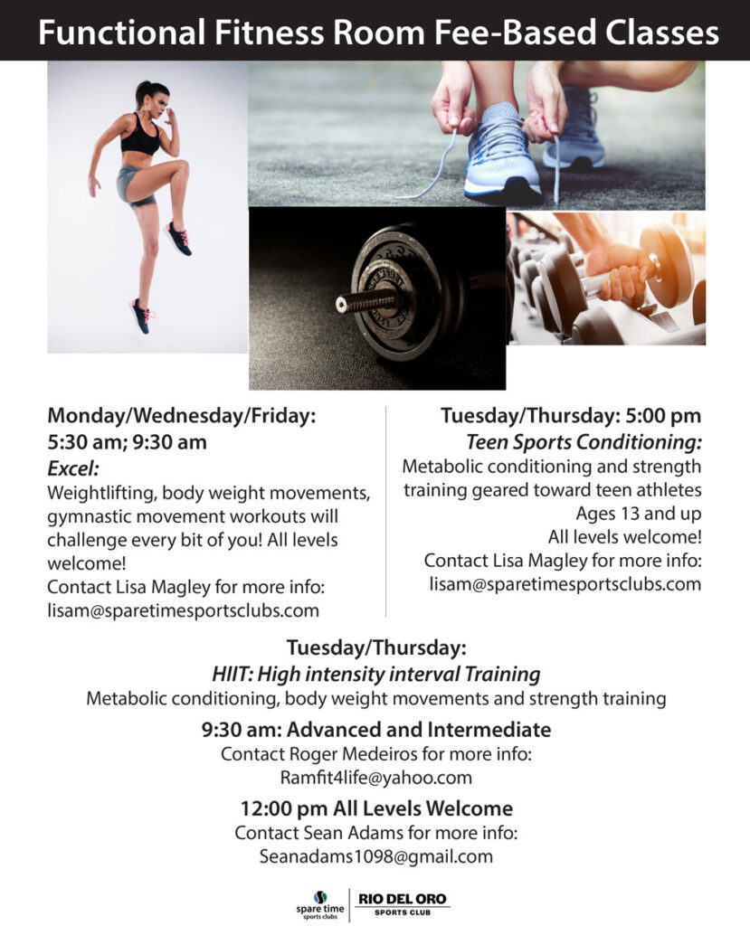 Functional fitness room fee based classes, 