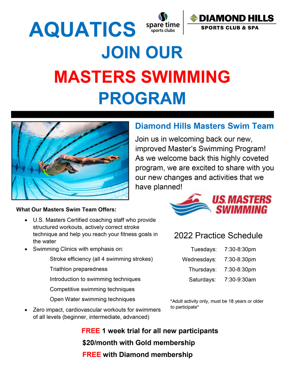 Masters swimming Program