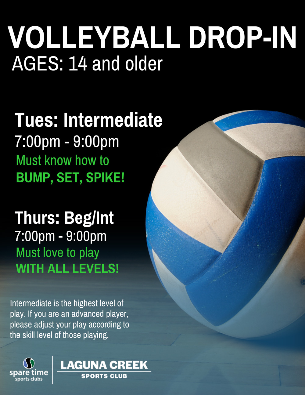 Volleyball drop in